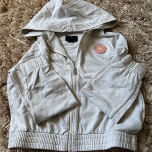 Converse Kids Light Cream Zip Hoodie with Star Patch
